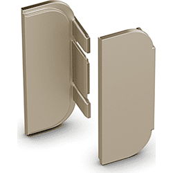 Hettich Canis C Endkappen geschlossen Set L+R Edelstahl Optik