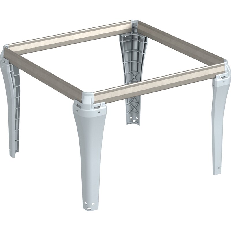 Steckbarer Hängerahmen Schreibtischunterschrank, Aluminium Optik, 350x244x350 mm