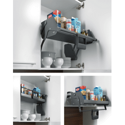 Küchenoberschrank-Absenkbeschlag, 1-etagig, iMove Single 9207551, silber