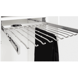 Hettich Schrank-Hosenhalter, ausziehbar, 9079968, Korpusb.800mm, Anz.Hosenhalt.13, STA silber