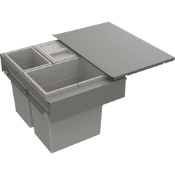 Hettich Küchen-Abfallsystem, Frame 600 9208770, KB 600mm, Aluminium grau matt