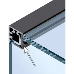 Hettich CADRO Clip-Eckprofil M.Auflage Kunststoff Schwarz matt, L 3000 E2