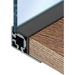 Hettich Cadro Rahmensystem Glas/Holz-Eckprofil L3000mm schwarz matt