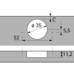 Möbel-Topfscharnier, Intermat 9966, 9044826, 95°, Stahl silber vernickelt