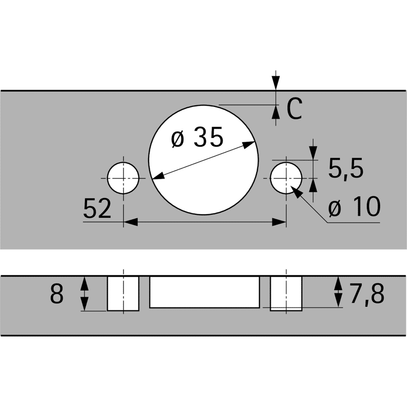 MB-Topfscharnier, Sensys 8646i, 9094276, 110°, Kröpf. 0mm, Stahl silb. vern.