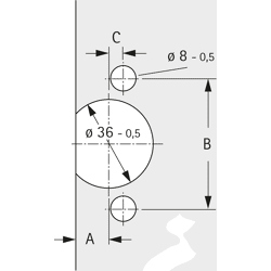 Möbel-Glastür-Zierkappe, Selekta Pro 2000/T22, 77943, vernickelt