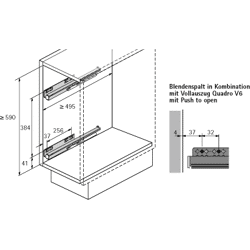 Möbel-Frontauszugset, Cargo IQ plus 200, 9065857, Korpusb. 200mm, silber