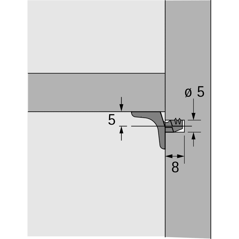 Bodenträger, m.Zapf., Sekura 2.1, 9134679, Zapfen Ø 5mm, Zinkdruckguss vern.