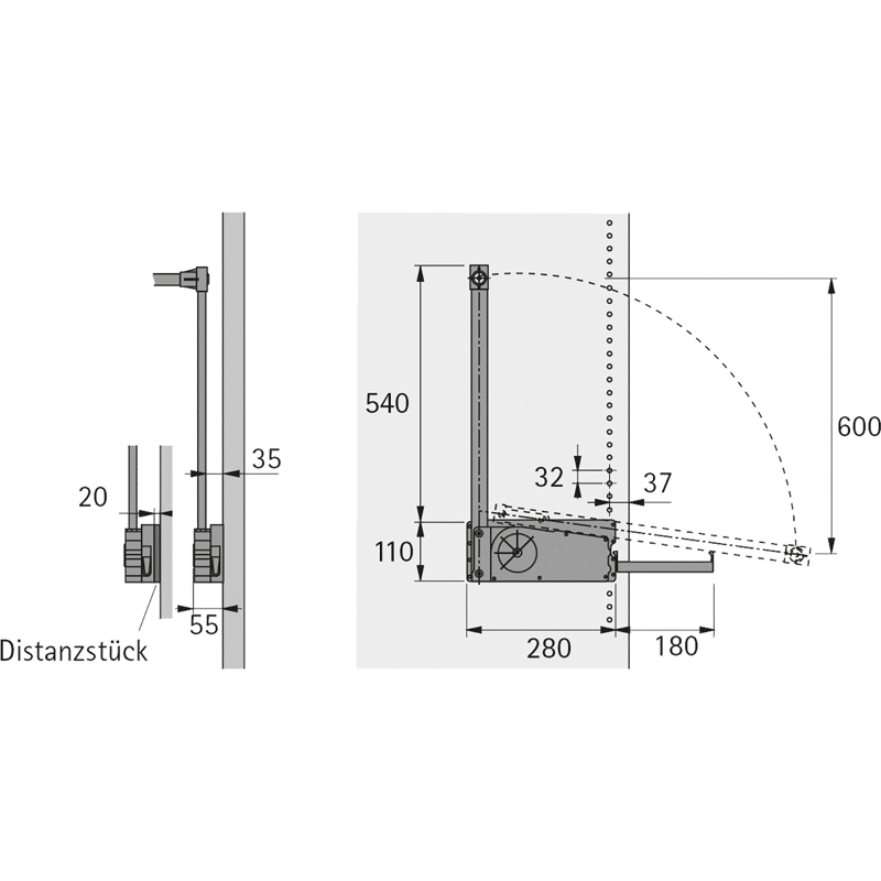 Schrank-Kleiderlift, Duo Lift 10, 9079878, 750-1170mm, 10kg, aluminiumoptik