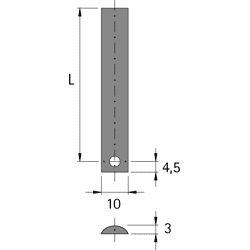 Schubstangenschloss-Schubst.schl., 1000mm 72687, Stahl vernickelt