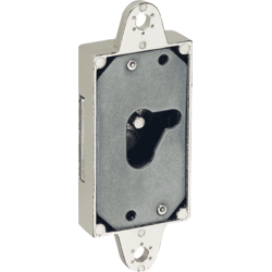 Hettich MB- Kastenschloss , D15mm, 50x29mm 72510, Metall vernickelt