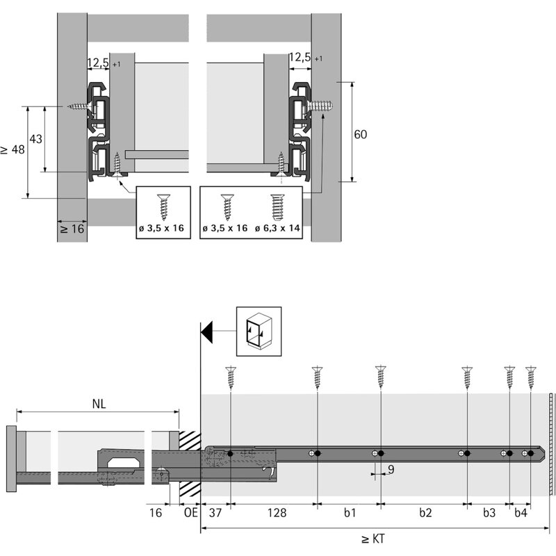 Hettich Rollenführung Fr 6142 41643 1385