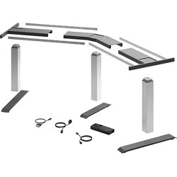 Hettich LegaDrive Systems Tischgestell-Set 135°-Winkel, silber, graphitgrau