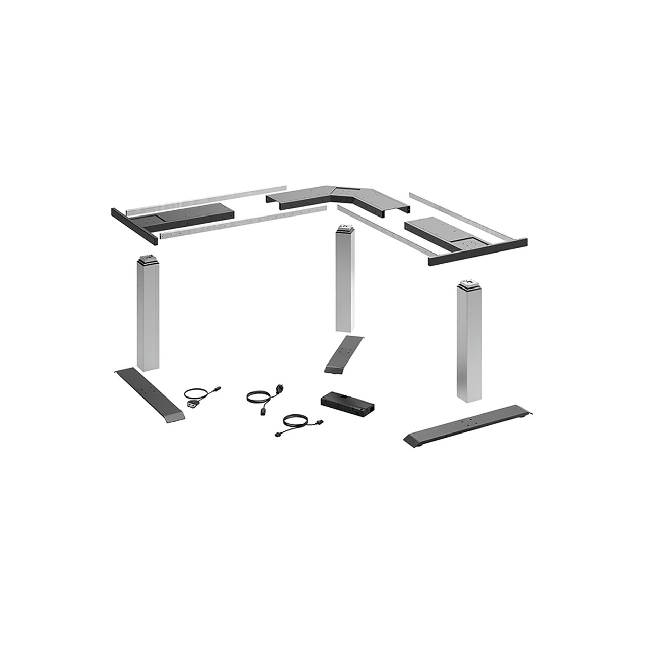 Elektro-Tischgestell-Set LegaDrive, Stahl, Aluminium