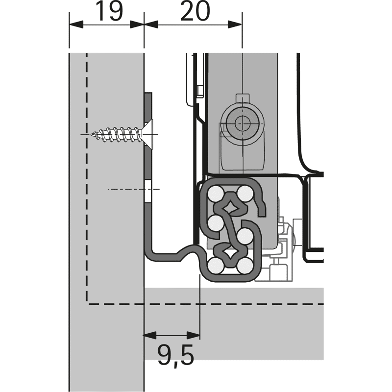 Quadro V6 Silent System,  420 mm,  EB 9,5 mm,  rechts