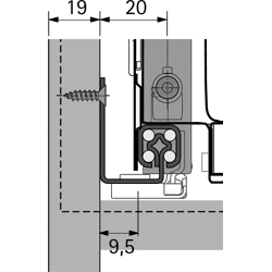 Unterflur-Teilauszug, Quadro 25, 9193544, mit Silent System, 300mm, links und rechts