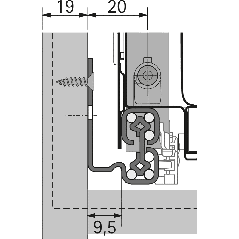 Quadro V6+ Silent System, 520 mm, EB 9, 5 mm, links und rechts