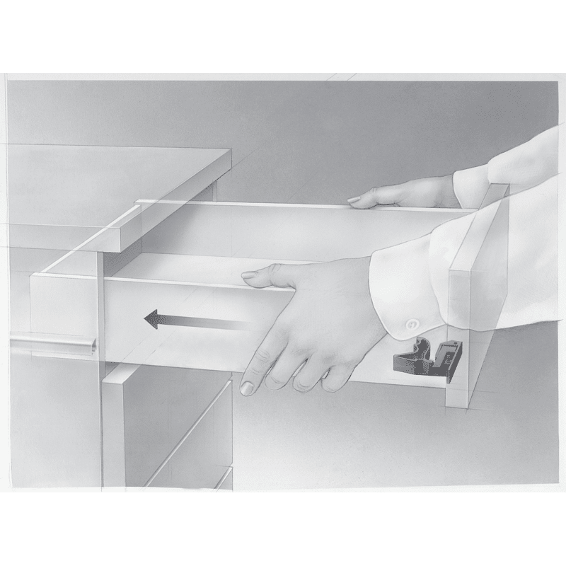 Unterflur-Vollauszug, Quadro V6,9135984, Push-to-open, 250mm, links und rechts