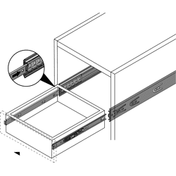 Kugelauszug KA 4532, Push to open, Stahl
