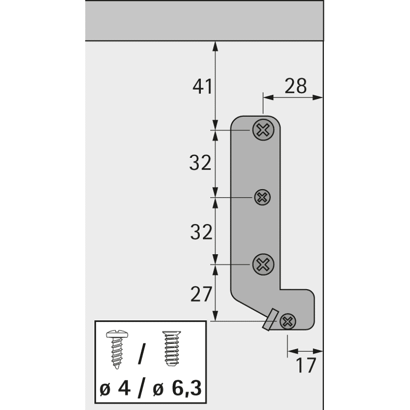Möbel-Hochklappbeschlag, 75°, Lift Junior 40722, Stahl vernickelt