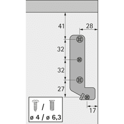 Möbel-Hochklappbeschlag, 75°, Lift Junior 40722, Stahl vernickelt