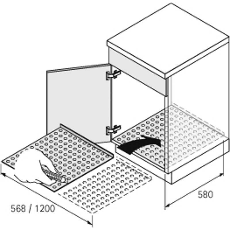 Spülenschrank-Wasserschutzmatte, zuschneidbar, 9079862, 1200x 580mm, Polystyrol