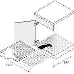 Spülenschrank-Wasserschutzmatte, zuschneidbar, 9079862, 1200x 580mm, Polystyrol