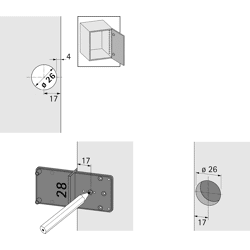Montagehilfe-Ankörnlehre,  Multiblue,  351,  zweiseitig verwendbar,  Kunststoff,  bl.