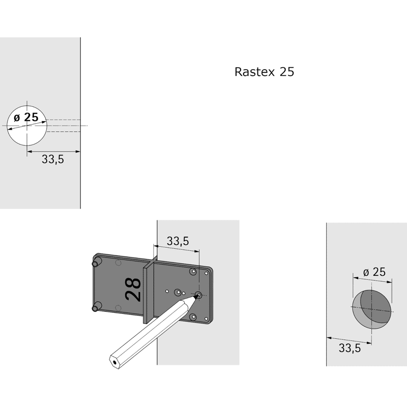 Montagehilfe-Ankörnlehre,  Multiblue,  351,  zweiseitig verwendbar,  Kunststoff,  bl.