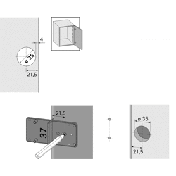 Montagehilfe-Ankörnlehre,  Multiblue,  351,  zweiseitig verwendbar,  Kunststoff,  bl.
