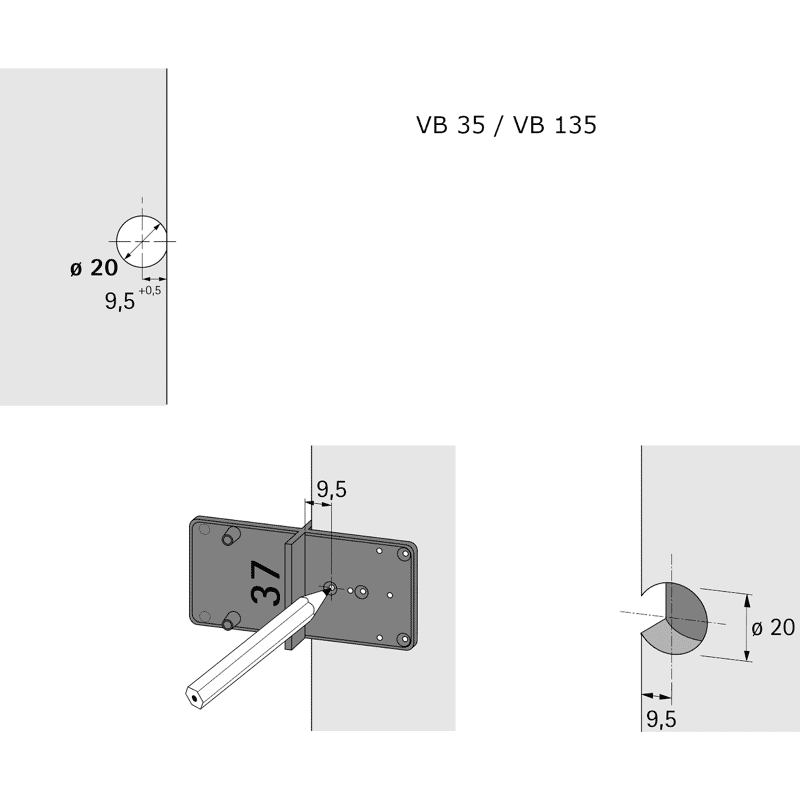 Montagehilfe-Ankörnlehre,  Multiblue,  351,  zweiseitig verwendbar,  Kunststoff,  bl.