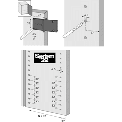 Montagehilfe-Ankörnlehre,  Multiblue,  351,  zweiseitig verwendbar,  Kunststoff,  bl.