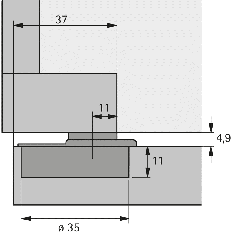 Möbel-Automatikscharnier,  Optimat Plus 4 FM,  9072548,  110°,  Stahl vernickelt