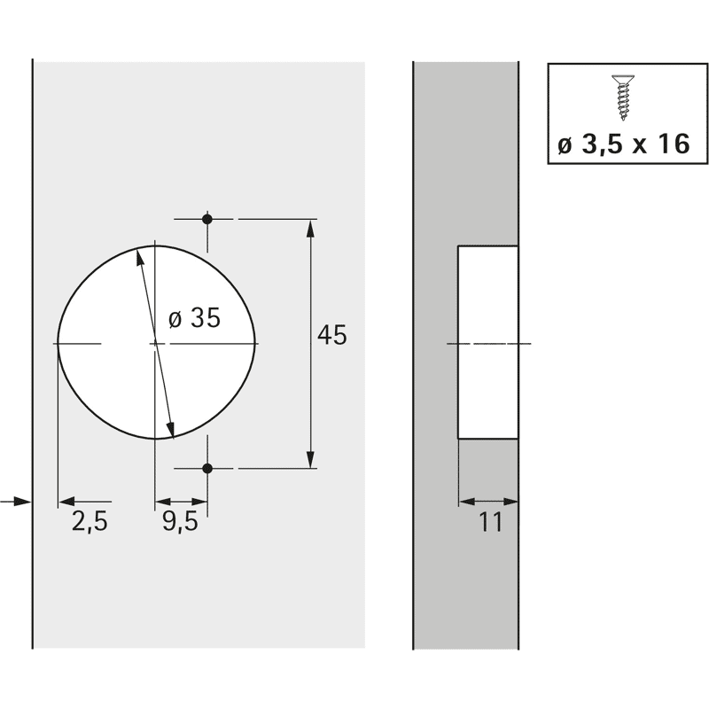 Möbel-Automatikscharnier,  Optimat Plus 4 FM,  9072548,  110°,  Stahl vernickelt
