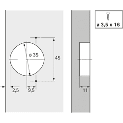 Möbel-Automatikscharnier,  Optimat Plus 4 FM,  9072548,  110°,  Stahl vernickelt