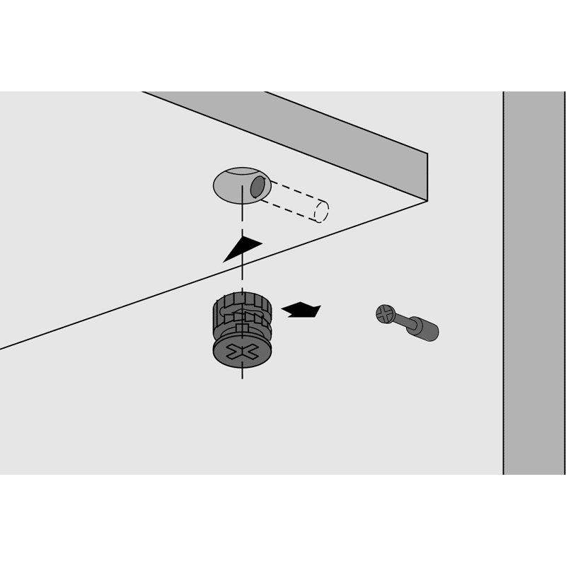MB-Exzenter-Verbindungsbeschlag,  Bohr Ø 15x13,  7mm,  Rastex 15,  71950