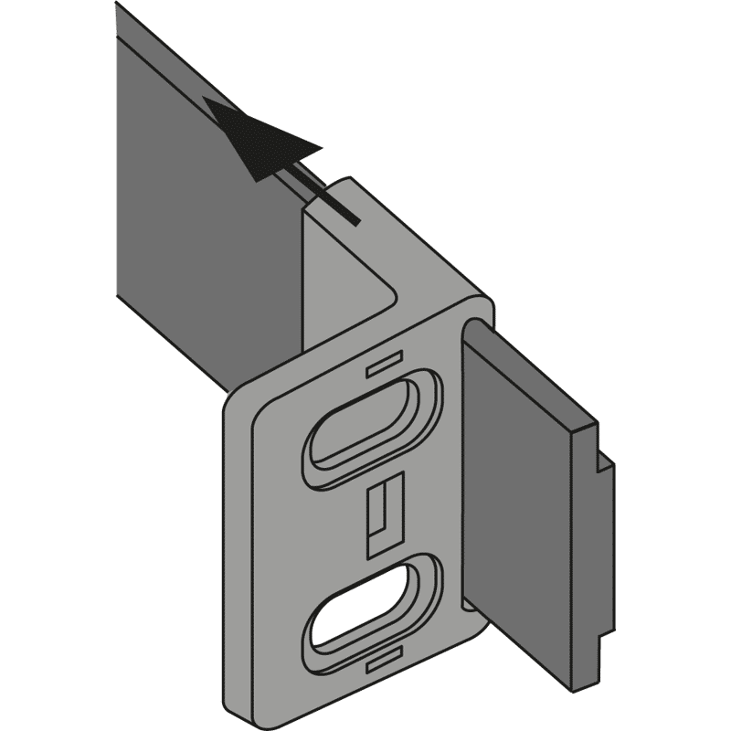 Möbel-Kühlschrankumbau-Schleppbeschlag,                                                                                    9079390,                                                                                    Kunststoff weiß
