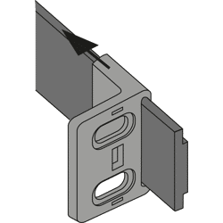 Möbel-Kühlschrankumbau-Schleppbeschlag,                                                                                    9079390,                                                                                    Kunststoff weiß