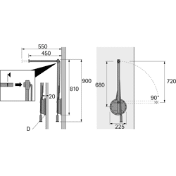 Schrank-Kleiderlift, Single Lift 12, 9079874, 500-600mm, 12kg, aluminiumoptik
