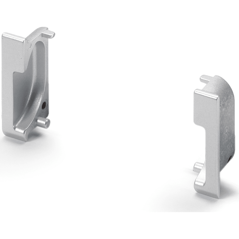 Griffl.-Endstück, Set, Spira, 115298, zum Einfräsen, Zink aluminiumoptik