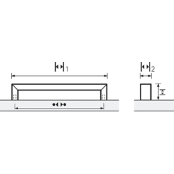 Griff Baldone, Bohrabst. 128, L 136 mm, B 11 mm, H 26 mm, Schwarz matt