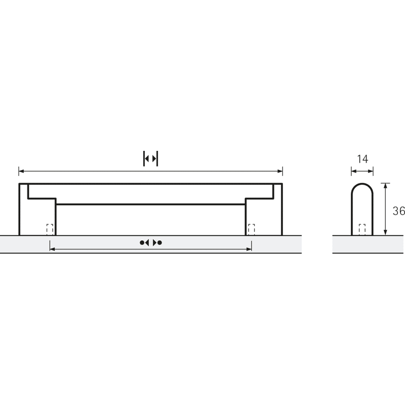 Griff Brema, Bohrabst. 160 mm, Edelstahl Optik gebürstet