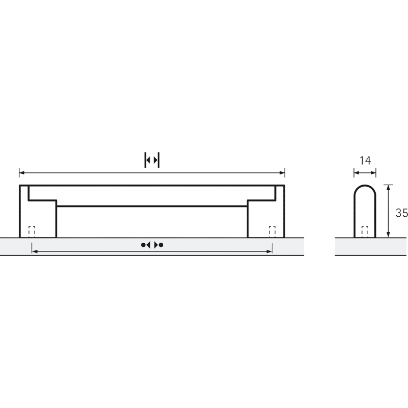Griff Brema, Bohrabst. 160 mm, Edelstahl Optik gebürstet