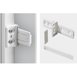 Möbel-Kühlschrankumbau-Schleppbeschlag,                                                                                    9079390,                                                                                    Kunststoff weiß