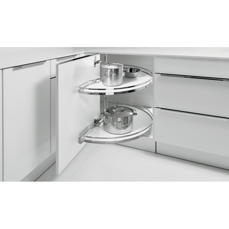 Eckschrankdrehbeschlag (Halbkreis) Arena Style, Stahl