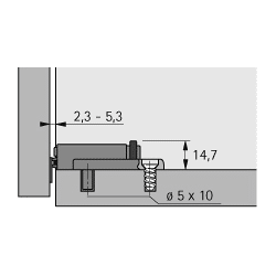 Hettich Möbel-Dämpfer,  für Intermat,  XL Linear,  40308,  Kunststoff grau