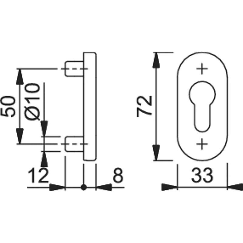 FH Schlüsselrosette FS-55S, Aluminium
