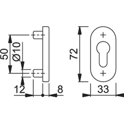FH Schlüsselrosette FS-55S, Aluminium