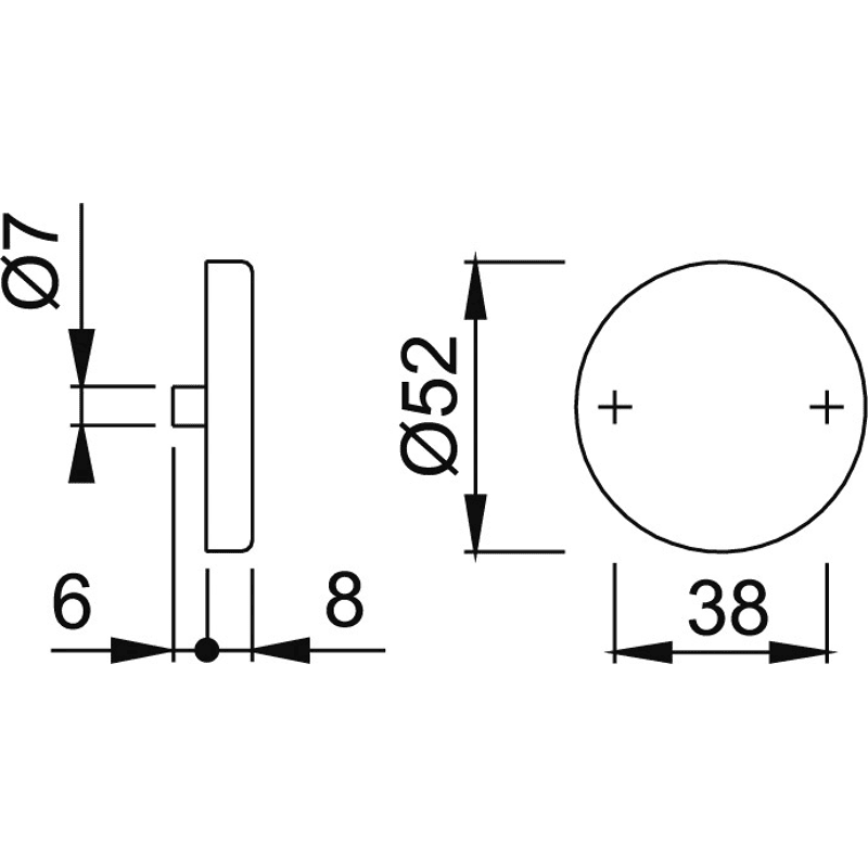 HT-Schlüsselrosette E42KVS, rund, Blind edelstahl matt