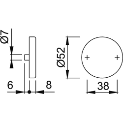 HT-Schlüsselrosette E42KVS, rund, Blind edelstahl matt